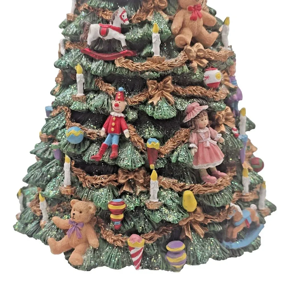 San Francisco Music Box Rotating Victorian Tree Plays 12 Days Xmas Hand Painted